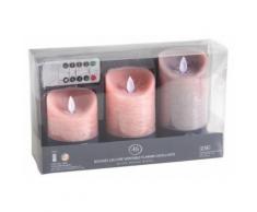 Aubry Gaspard - Coffret 3 bougies à LED parfumées avec télécommande Pamplemousse - Bougeoir, bougie et senteur
