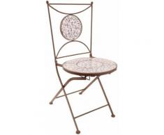Esschert Design - Chaise jardin fer forgé céramique - Mobilier de Jardin