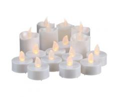 Star 067-32 Lot De 16 Bougies Et Lumignons Led Avec Piles Blanc - Appliques et spots