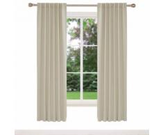 Deconovo Lot de 2 Rideau Isolant Anti Froid avec Pattes Invisibles Rideaux Occultants Chambre Salon Design Moderne Beige Foncé 132x214cm - Rideaux et stores