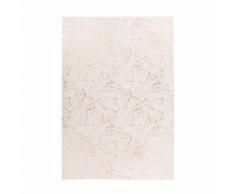 Paris Prix - Tapis Géométrique à Poils Longs bijou Crème & Or - 80 x 150 cm - Tapis et paillasson