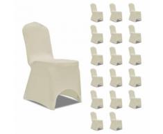vidaXL Housses élastiques de chaise Crème 18 pcs - Textile séjour