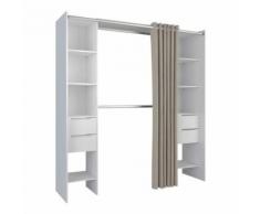 Dressing extensible en bois blanc mat - DR175 - Armoire