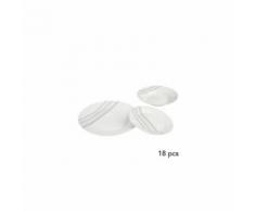 Service de table - Lignes - 18 pièces - Porcelaine - vaisselle