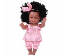 Black Girl Afro-Américaine Poupées Jouer Lifelike 35cm de Poupées Jeu pour bébé Rd Poupées rouge WEN277 - Jouet multimédia