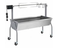 vidaXL Barbecue charbon de bois 4 roues tournebroche électrique - Grillade et barbecue