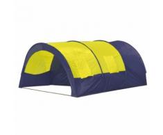 Tente dôme familiale 6 places bleue et jaune - Tente