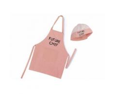 Gamberritos tablier avec toque de chef Future Chef rose - Cuisine créative