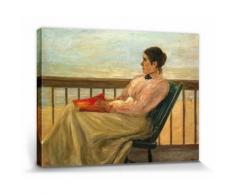 Max Liebermann Poster Reproduction Sur Toile, Tendue Sur Châssis - Martha Liebermann, La Femme De l'Artiste À La Plage, 1895 (30x40 cm) - Décoration murale