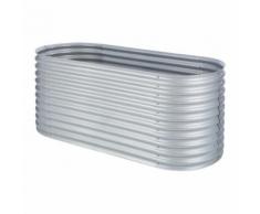 Blumfeldt High Grow Carré potager surélevé plantations 2,0 m zinc-alu argenté - Jardinières et bacs