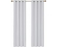 Deconovo Lot de 2 Rideau Enfant Occultants pour Salon Chambre Enfant Bebe Opaque Isolation Thermique à Oeillets 140x290cm Blanc - Rideaux et stores