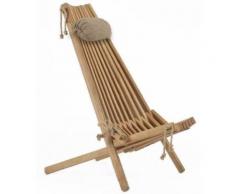 Ecofurn - Chilienne en bois Ecochair (coussin offert) Chêne - Mobilier de Jardin