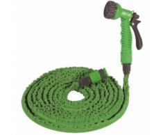 Ribiland - tuyau extensible 15m avec pistolet 7 fonctions vert - prtex15 - Accessoires d'arrosage