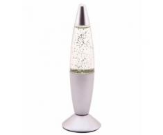 Johntoy lampe à lave avec paillettes 22 cm argent - Veilleuses