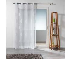 Panneau a oeillets 140 x 240 cm voile sable brode kamina Blanc - Rideaux et stores