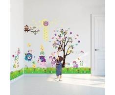 Walplus pack combo sticker mural df5099 joyeux animaux plus ws3026 hibou/arbre/étoile plus ay763 petit poussin/herbe, multicolore - Accessoires de rangement