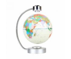Globe Terrestre Levitation Magnétique 8 20cm Lumineux Flottant Blanc - Objet à poser