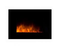 Chemin'arte® - Cheminée design Volcano en acier et verre trempé noir - Cheminée électrique