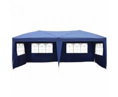 Tonnelle tente de reception pliante pavillon chapiteau barnum 3 x 6 m bleu cotes demontables - Mobilier de Jardin