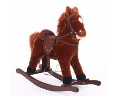Cheval à bascule avec selle - H. 73 cm - Marron - Jouets à bascule en bois