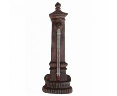 L'Héritier Du Temps - Thermomètre mural ou à poser décoratif en forme de fontaine en celsius et fahrenheit en fonte patinée marron2x9x20cm - Station météo, thermomètre, pluviomètre