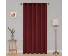 Deconovo Rideau Occultants à Oeillets Isolant Thermique Rideau Enfant Fille Rouge Rideau Salon Design Moderne Rideau 1 PCS 200x280cm - Rideaux et stores