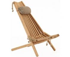 Ecofurn - Chilienne en bois EcoChair (coussin offert) Aulne - Mobilier de Jardin