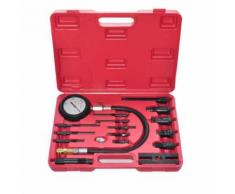 17 PCs Coffret testeur de compression Moteur Diesel avec 1 Coffre en Plastique - Outillage de jardin à main