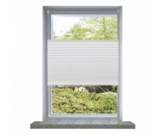 Store plissé en blanc Enrouleur Rideau Occultant Protection Solaire sans Perçage Modèle 2 - Objet à poser