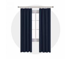 Deconovo Lot de 2 Rideaux Cuisine Décoration Chambre Enfant Occultant Rideau Salle Bureau Galon Fronceur Thermique Bleu Marine 140x210cm - Rideaux et stores