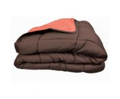 CALGARY couette Microfibre Chocolat/Corail 140 - Linge de lit