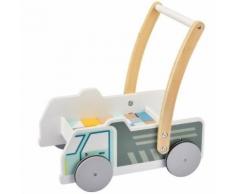 Chariot, Poussette, Caddie en Bois Jeu d'imitation 23,3 X 28,4 X 42,5 CM, Roues Caoutchouc Antidérapant Intérieur Extérieur + blocs de bois fournis - Jouets à tirer ou à pousser en bois