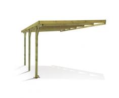 MADEIRA - Carport adossé 1 voiture bois traité autoclave - Gus - Mobilier de Jardin