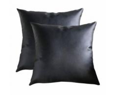 2Pc Faux Coussin en Cuir Couvre Throw Taie Canapé Home Décor Solide Couleur BZ601 - Linge de lit