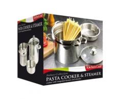 KITCHEN CRAFT ITALIAN COLLECTION FAITOUT À PÂTES AVEC INSERT VAPEUR ACIER INOXYDABLE 20 CM - Cocotte faitout marmite