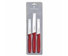 Victorinox ? set 3 couteaux à légumes en boîte de plastique rouge - Accessoires de rangement
