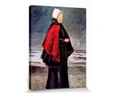Vincent Van Gogh Poster Reproduction Sur Toile, Tendue Sur Châssis - Femme De Pêcheur Sur La Plage, 1882 (40x30 cm) - Décoration murale