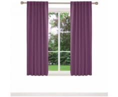 Deconovo Lot de 2 Rideaux Chambre Fille Occultant Rideau avec Pattes Invisibles 117x138cm Violet Salon Balcon désign Moderne Isolant Thermique - Rideaux et stores