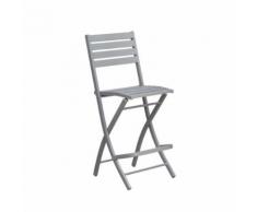 Chaise haute pliante de jardin Marius - 46 x H. 110 cm - Gris - Mobilier de Jardin