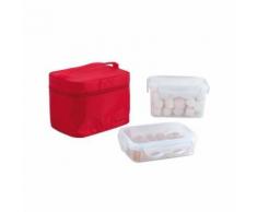 BE NOMAD SEP109R Lunch box 2 boites hermetiques - Rouge - Ustensiles