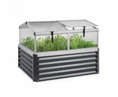 Blumfeldt High Grow Advanced Carré de potager surélevé avec toit - 540 litres - Acier anthracite - Jardinières et bacs