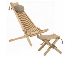 Ecofurn - Chilienne scandinave avec repose-pieds Mélèze - Mobilier de Jardin