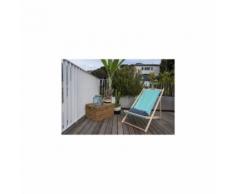 Italiadoc Chilienne En Bois Dhetre Et Toile Dralon - 3 Positions - 58 X 95 X 87 Cm - Vert Deau - Mobilier de Jardin