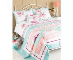 Riva Home Harriet - Couvre-lit (240 x 260 cm) (Vert/Rose) - UTRV455 - Linge de lit