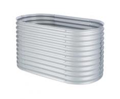 Blumfeldt High Grow Carré potager surélevé plantations 1,6 m zinc-alu argenté - Jardinières et bacs