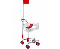 Small Foot chariot de supermarché argent/rouge 37x32x60 cm - Cuisine