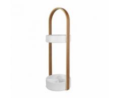 UMBRA Porte-parapluies hub bois et base résine Blanc - Objet à poser
