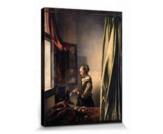 Johannes Vermeer Poster Reproduction Sur Toile, Tendue Sur Châssis - La Liseuse À La Fenêtre, 16571659 (40x30 cm) - Décoration murale