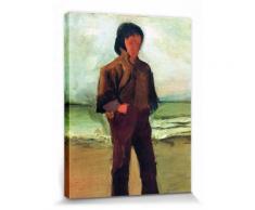 Vincent Van Gogh Poster Reproduction Sur Toile, Tendue Sur Châssis - Pêcheur Sur La Plage, 1882 (40x30 cm) - Décoration murale