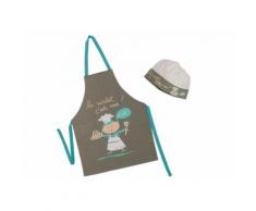 Gamberritos tablier de cuisine avec toque de chef le cuistot marron/bleu - Cuisine créative